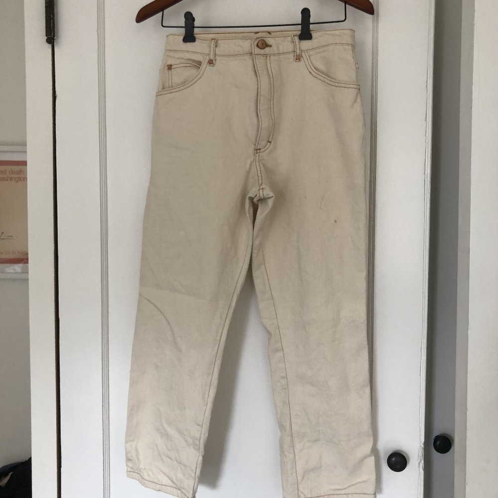 Judi Rosen 100% Cotton Natural high waisted jeans size 28